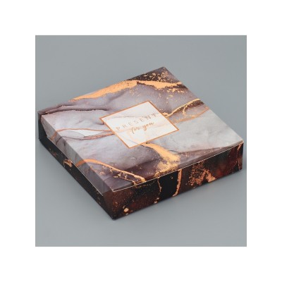 Кондитерская упаковка, коробка Present for you, 14 х 14 х 3,5 см