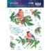 Наклейки новогодние, интерьерные со светящимся слоем «Снегири», 21 х 29.7 см