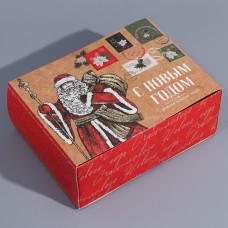 Подарочная коробка складная «Новогодняя почта», 20×15×8 см, Новый год
