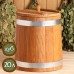 Кадка-бочка для засолки дубовая, 20 л, нержавеющий обруч, с крышкой, с гнетом