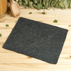 Коврик - сидушка для бани и сауны, 47×38 см, полиэфир 70%, шерсть 30%, тёмный, «Добропаровъ»