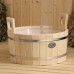 Шайка-таз из липы, 15 л, круглая, пластиковая вставка, 