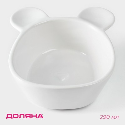 Конфетница Доляна «Мишка Отто», 290 мл, 15×12×5 см, доломит, белая