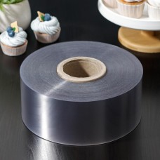 Лента ацетатная для обтяжки тортов Доляна, 200 мкр, 100 мм×200 м, прозрачная