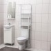 Стеллаж над унитазом со штангой для сушки, 47×25×175 см, цвет белый
