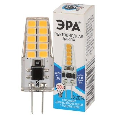 Лампа светодиодная Эра G4 2,5W 4000K LED-JC-2,5W-220V-SLC-840-G4 Б0049092