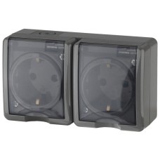 Розетка ЭРА Эксперт 2х2P+E IP54 16A 250V 11-2403-03 Б0020717