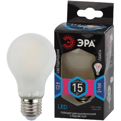 Лампа светодиодная Эра E27 15W 4000K F-LED A60-15W-840-E27 frost Б0046984