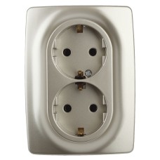 Розетка 2x2P+E Schuko Эра 12-2106-04 Б0031231