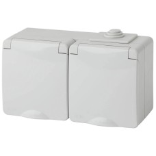 Розетка ЭРА Эксперт 2х2P E IP65 16A 250V 11-2603-03 Б0035991
