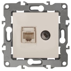Розетка комбинированная RJ45+TV Эра 12-3110-02 Б0027442