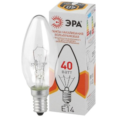 Лампа накаливания Эра E14 40W ДС 40-230-E14-CL Б0039127