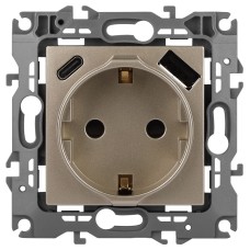 Розетка со шторками с USB type-A+C Эра 12-4108-04 Б0067727