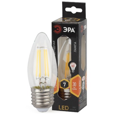 Лампа светодиодная Эра E27 7W 2700K F-LED B35-7W-827-E27 Б0027950