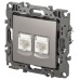 Розетка компьютерная двойная RJ45 Эра 12-3108-16 Б0065665