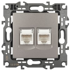 Розетка компьютерная двойная RJ45 Эра 12-3108-16 Б0065665