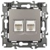 Розетка компьютерная двойная RJ45 Эра 12-3108-16 Б0065665