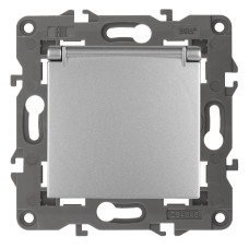 Розетка 2P+E Schuko со шторками с крышкой Эра 14-2103-03 Б0034280
