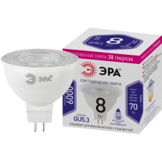 Лампа светодиодная Эра GU5.3 8W 6000K LED Lense MR16-8W-860-GU5.3 Б0054940