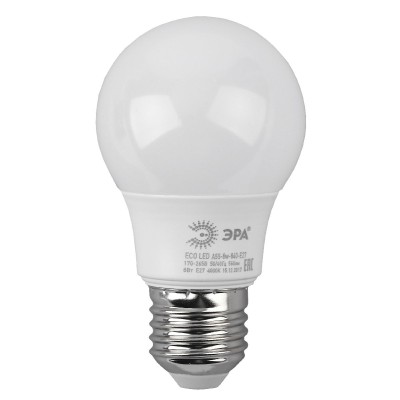 Лампа светодиодная Эра E27 8W 4000K LED A55-8W-840-E27 R Б0052382