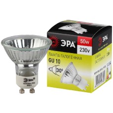 Лампа галогенная Эра GU10 50W 3000K GU10-JCDR (MR16) -50W-230V C0027386