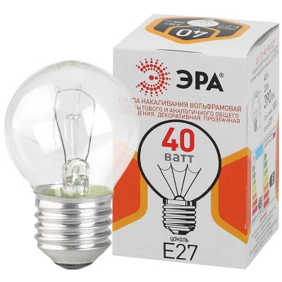 Лампа накаливания Эра E27 40W ДШ 40-230-E27-CL Б0039137