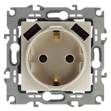 Розетка 2P+E со шторками и 2xUSB Эра 12-4109-04 Б0047843
