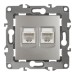 Розетка информационная двойная 2XRJ45 Эра 12-3108-15 Б0019357