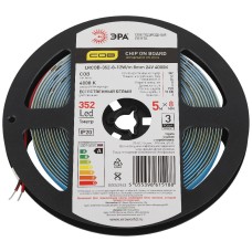 Светодиодная лента Эра 24В 12Вт/м 4000K 5м IP20 LRCOB-352-8 12W/m 8mm 24V 4000K 3year Б0053963