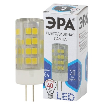 Лампа светодиодная Эра G4 5W 4000K LED JC-5W-220V-CER-840-G4 Б0027858