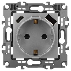 Розетка со шторками с USB type-A+C Эра 12-4108-03 Б0067716