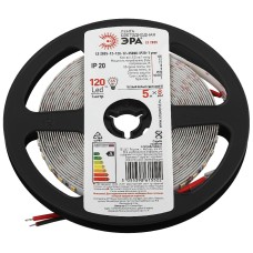 Светодиодная лента Эра 12В 2835 12Вт/м 3500K 5м IP20 LS2835-12-120-12-3500K-IP20-1 year-5m Б0053971