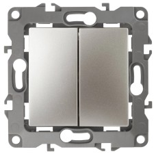 Выключатель двухклавишный ЭРА 12 10AX 250V 12-1004-04 Б0014654