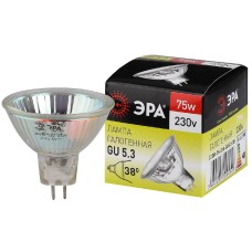 Лампа галогенная Эра GU5.3 75W 3000K GU5.3-JCDR (MR16) -75W-230V-CL C0027366