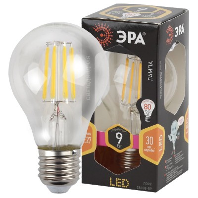 Лампа светодиодная Эра E27 9W 2700K F-LED A60-9W-827-E27 Б0043433