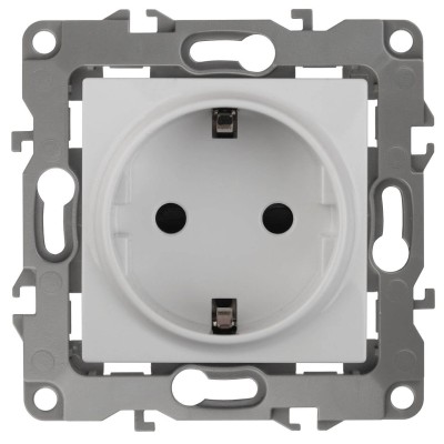 Розетка ЭРА 12 2P E Schuko со шторками 16A 250V 12-2102-01 Б0014687