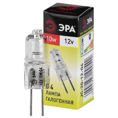 Лампа галогенная Эра G4 10W 3000K G4-JC-10W-12V C0027367