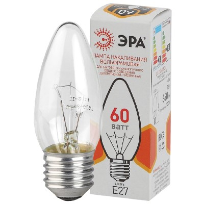 Лампа накаливания Эра E27 60W ДС 60-230-E27-CL Б0039130