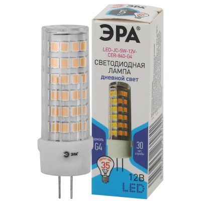 Лампа светодиодная Эра G4 5W 4000K LED JC-5W-12V-CER-840-G4 Б0049088