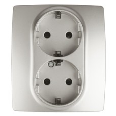 Розетка 2X2P+E Schuko со шторками Эра 12-2104-15 Б0019334