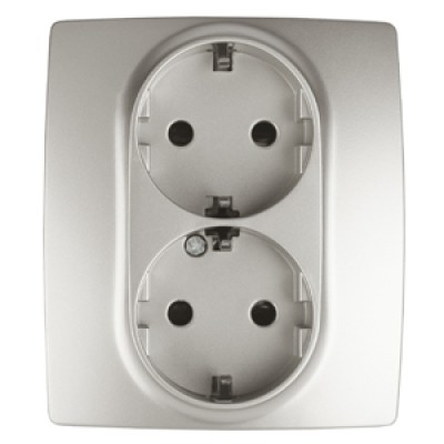 Розетка 2X2P+E Schuko со шторками Эра 12-2104-15 Б0019334