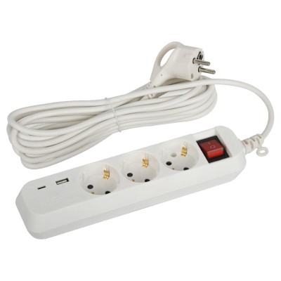 Удлинитель электрический Эра UB-3es-5m-USB Б0052899