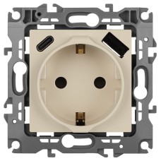 Розетка со шторками с USB type-A+C Эра 12-4108-02 Б0067731