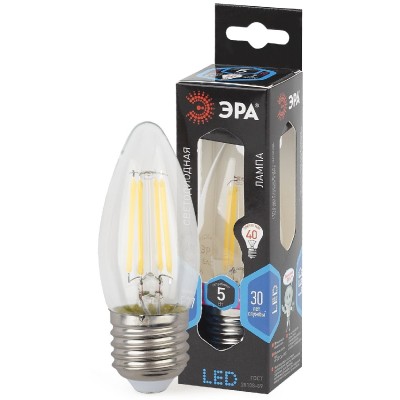 Лампа светодиодная Эра E27 5W 4000K F-LED B35-5W-840-E27 Б0027934