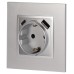 Розетка со шторками с USB type-A+C Эра Elegance 14-4108-03 Б0067741