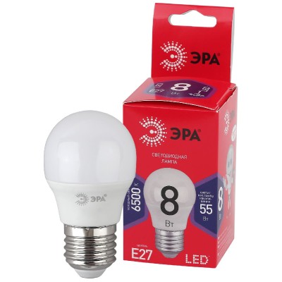 Лампа светодиодная Эра E27 8W 6500K LED P45-8W-865-E27 R Б0045359
