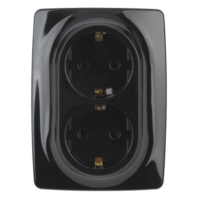 Розетка 2x2P+E Schuko Эра 12-2106-06 Б0031233