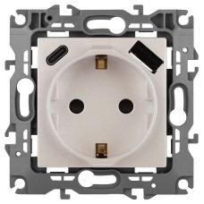 Розетка со шторками с USB type-A+C Эра 12-4108-15 Б0067767