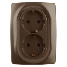 Розетка 2X2P+E Schuko со шторками Эра 12-2108-13 Б0036449