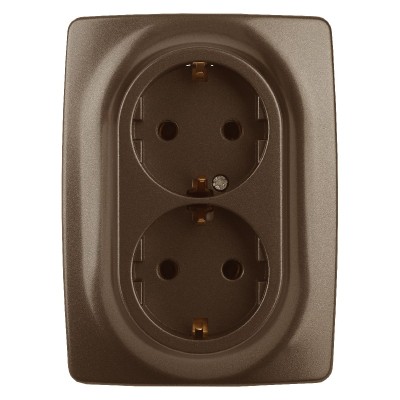 Розетка 2X2P+E Schuko со шторками Эра 12-2108-13 Б0036449